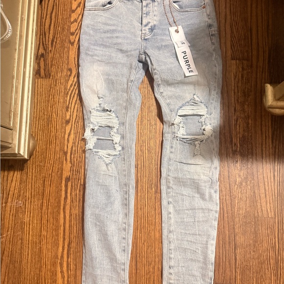 Men's Skinny Jeans - Light Blue - Picture 1 of 3